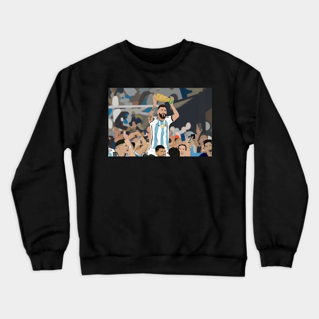 Lionel Messi digital illustration Crewneck Sweatshirt by fmmgraphicdesign